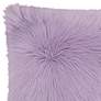 Faux Fur Lavender Remen 22" Square Decorative Throw Pillow