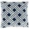 Faux Fur Navy Jacquard Basketweave 20" Square Throw Pillow