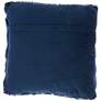 Faux Fur Navy Ruched Rabbit 20" Square Throw Pillow