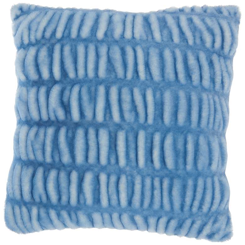Image 2 Faux Fur Ocean Ruched Rabbit 20" Square Throw Pillow