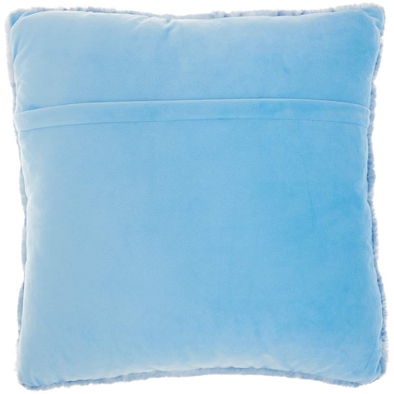 Image 3 Faux Fur Ocean Ruched Rabbit 20" Square Throw Pillow more views