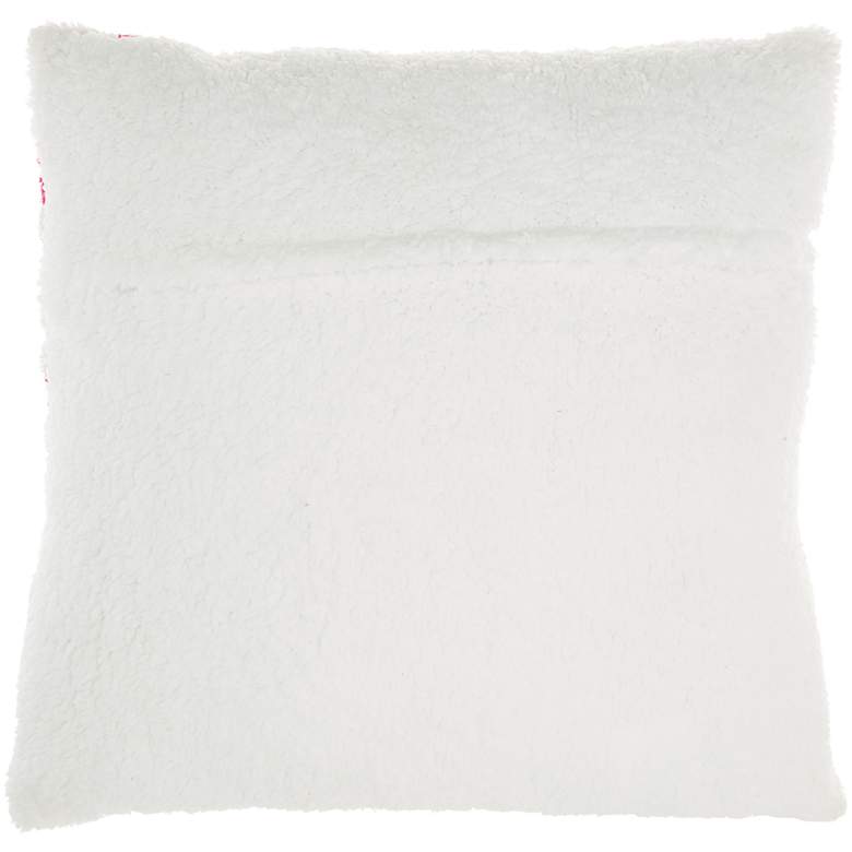 Image 3 Faux Fur Pink Jacquard Basketweave 20 inch Square Throw Pillow more views