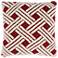 Faux Fur Red Jacquard Basketweave 20" Square Throw Pillow