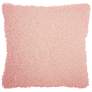 Faux Fur Rose Curly 22" Square Decorative Throw Pillow