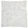 Faux Fur White Silver Sequins 20" Square Throw Pillow