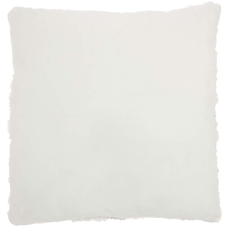 Faux Fur White Silver Sequins 20&quot; Square Throw Pillow more views