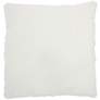 Faux Fur White Silver Sequins 20" Square Throw Pillow