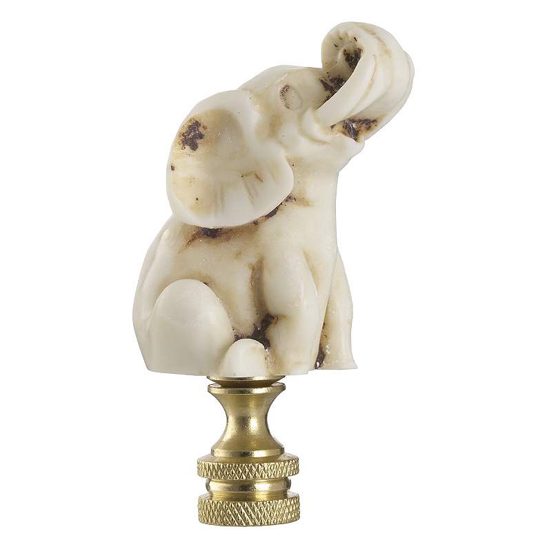 Image 1 Faux Ivory Elephant Lamp Shade Finial