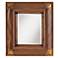 Faux Leather and Copper Nail Head 34" High Wall Mirror