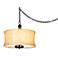 Faux Leather Shade Swag Plug-In Style Pendant
