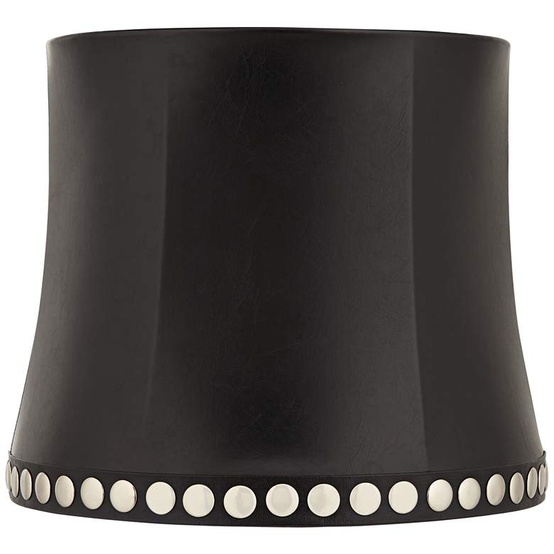 Image 1 Faux Leather Stud Trim Drum Lamp Shade 12x14x12 (Spider)