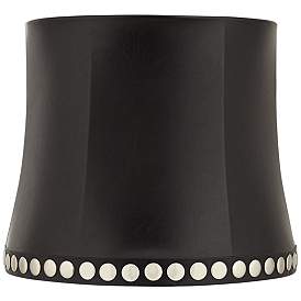 Image1 of Faux Leather Stud Trim Drum Lamp Shade 12x14x12 (Washer)