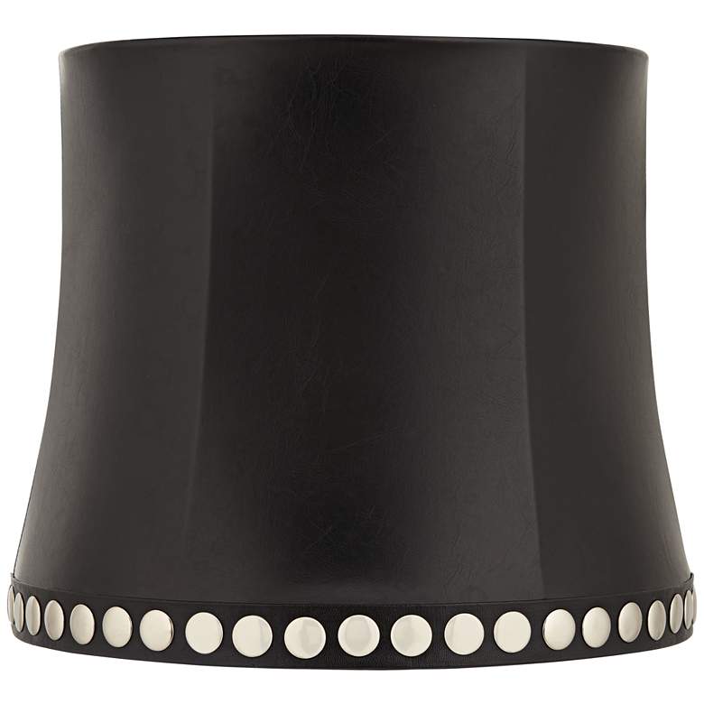 Image 1 Faux Leather Stud Trim Drum Lamp Shade 12x14x12 (Washer)