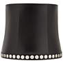 Faux Leather Stud Trim Drum Lamp Shade 12x14x12 (Washer)