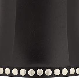 Image2 of Faux Leather Stud Trim Drum Lamp Shade 12x14x12 (Washer) more views