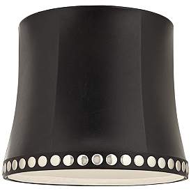 Image3 of Faux Leather Stud Trim Drum Lamp Shade 12x14x12 (Washer) more views