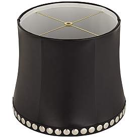 Image4 of Faux Leather Stud Trim Drum Lamp Shade 12x14x12 (Washer) more views