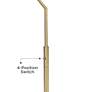 Faux Pleated Giclee Print Giclee Warm Gold Arc Floor Lamp