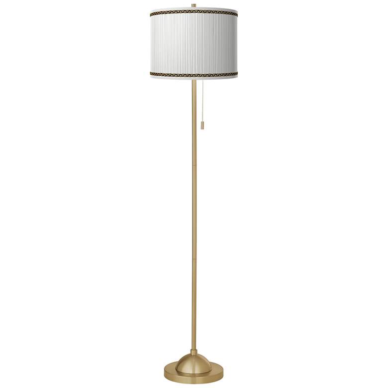 Image 2 Faux Pleated Giclee Print Giclee Warm Gold Stick Floor Lamp