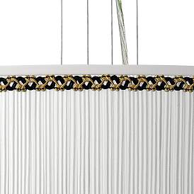 Image2 of Faux Pleated Giclee Print Lamp Shade with 24" Wide Pendant Chandelier more views