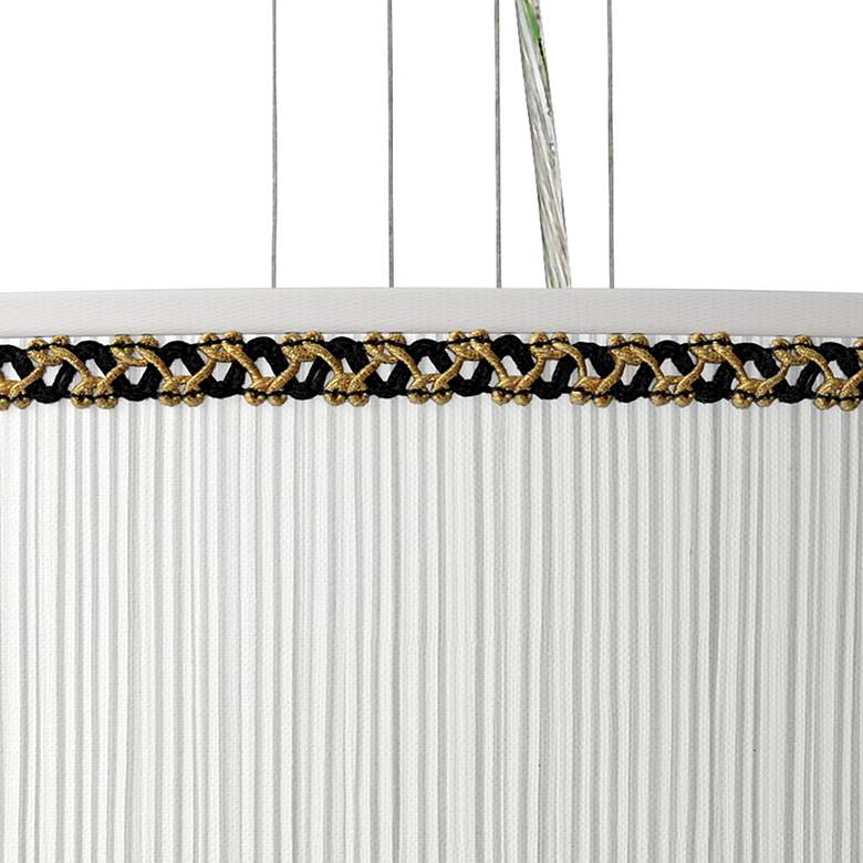 Image 2 Faux Pleated Giclee Print Lamp Shade with 24 inch Wide Pendant Chandelier more views