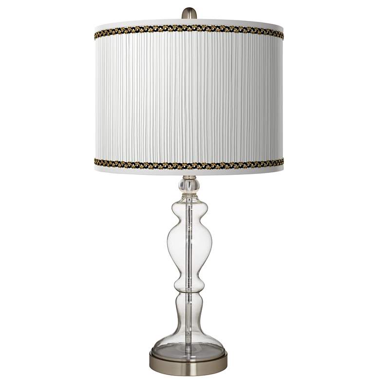Image 1 Faux Pleated Giclee Print Lamp Shade with Apothecary Clear Glass Table Lamp