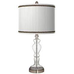 Faux Pleated Giclee Print Lamp Shade with Apothecary Clear Glass Table Lamp