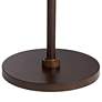 Faux Pleated Giclee Print Lamp Shade with Bronze Offset Arm Arc Floor Lamp