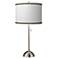 Faux Pleated Giclee Print Lamp Shade with Brushed Nickel Table Lamp