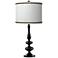 Faux Pleated Giclee Print Lamp Shade with Paley Black Table Lamp