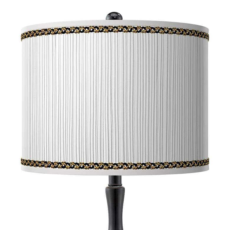 Image 2 Faux Pleated Giclee Print Lamp Shade with Paley Black Table Lamp more views