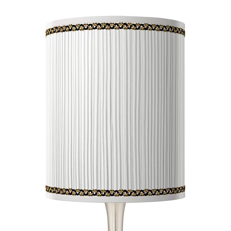 Image 2 Faux Pleated Giclee Print Lamp Shade with Silver Droplet Table Lamp more views