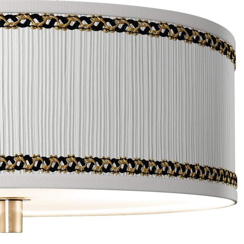 Image 2 Faux Pleated Giclee Print Lamp Shade with14" Wide Ceiling Light more views