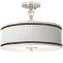 Faux Pleated Giclee Print Shade with 16" Chrome Ceiling Light