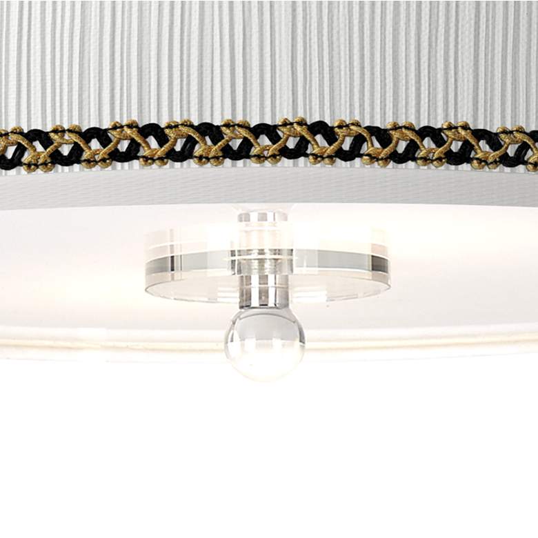 Image 3 Faux Pleated Giclee Print Shade with 16" Chrome Ceiling Light more views