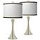 Faux Pleated Giclee Print Shades with Touch Table Lamps Set of 2