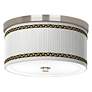 Faux Pleated Giclee Shade 10.25" Nickel Energy Efficient Ceiling Light