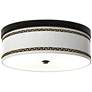 Faux Pleated Giclee Shade 14" Energy Efficient Bronze Ceiling Light
