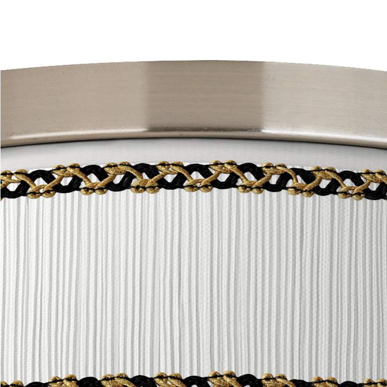 Image 2 Faux Pleated Giclee Shade 14" Nickel Energy Efficient Ceiling Light more views
