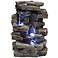 Faux Slate Stone Waterfall 13" High Tabletop Fountain