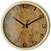 Faux Wood And Black Transitional 10" Round Wall Clock
