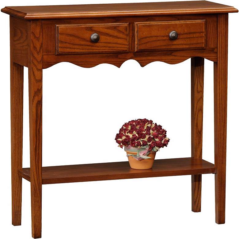 Image 1 Favorite Finds 30" Wide Oak Wood Petite Console Table