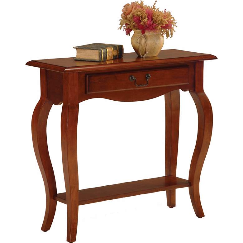 Image 1 Favorite Finds Brown Cherry Finish Console Table