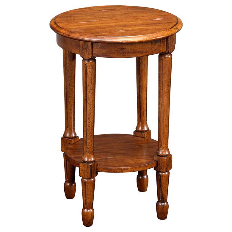 Image 1 Favorite Finds Walnut Finish Round Fluted Table