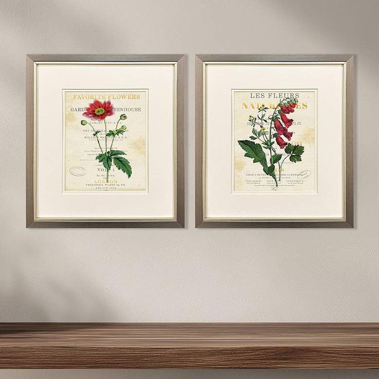 Image 1 Favorite Flowers I 14"W x 16"H Framed Art - Set of 2