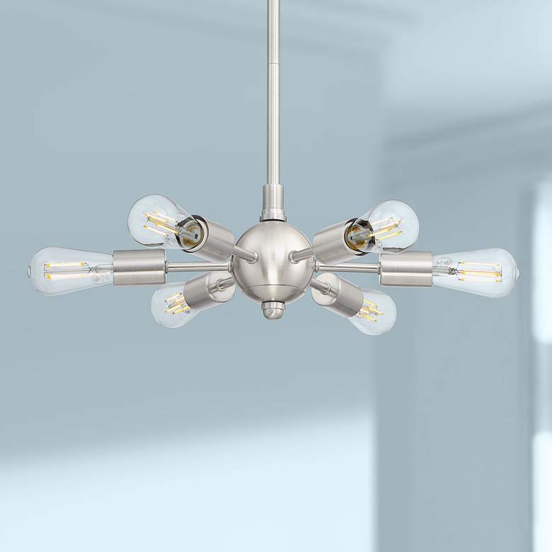 Image 1 Favreau 22 inchW Brushed Nickel 6-Light LED Sputnik Pendant