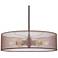 Favreau 27" Wide Oiled Bronze 6-Light LED Drum Shade Pendant