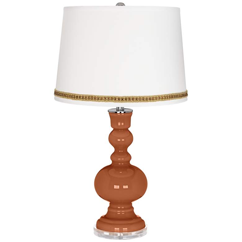 Image 1 Fawn Brown Apothecary Table Lamp with Braid Trim