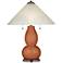 Fawn Brown Fulton Table Lamp with Fluted Glass Shade