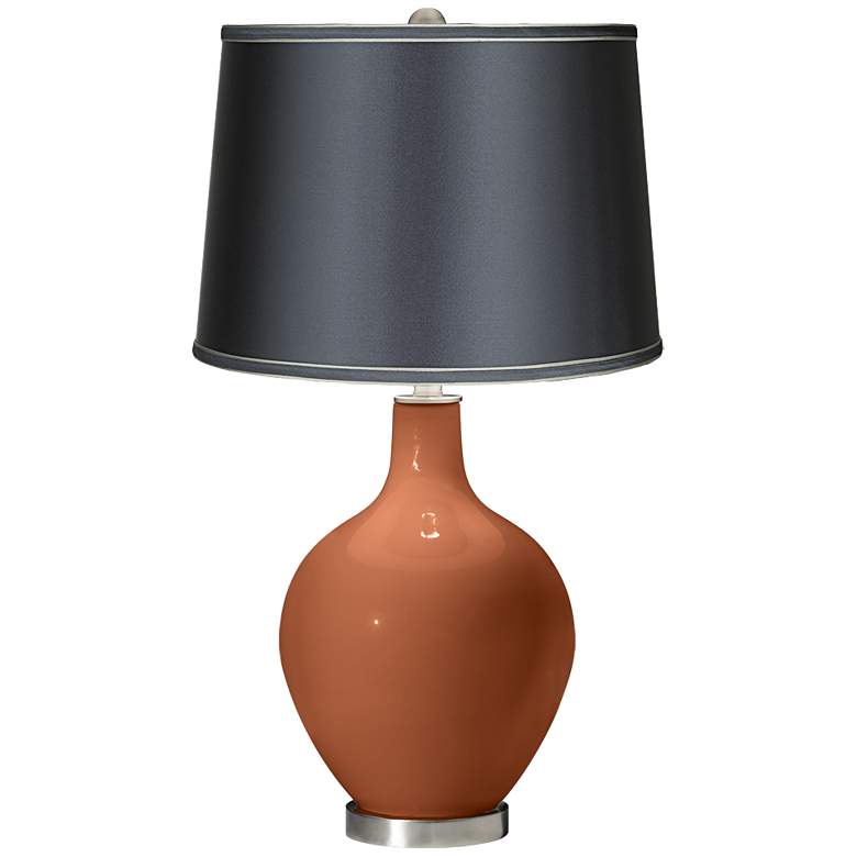 Image 1 Fawn Brown - Satin Dark Gray Shade Ovo Table Lamp
